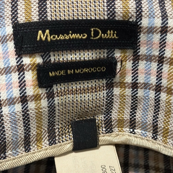 Massimo Dutti Check Linen Blend Bermuda Shorts Size 6 - Picture 7 of 9